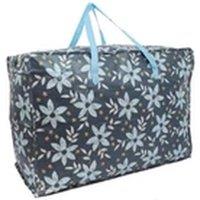 Havendro 2Pcs Blue Flower Extra Large Laundry Shopping Bags with Zip