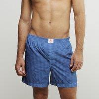 CLAUDIO LUGLI Blue Polka Dots Cotton Poplin Print Boxer Shorts | Size: Medium