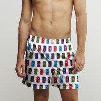 CLAUDIO LUGLI Pepsi Can Pin Up Cotton Poplin Print Boxer Shorts in White | Size: Large