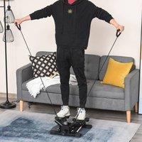 HOMCOM Mini Stepper Legs Arms Thigh Toner Toning Machine Workout Fitness in Black | Size: 0-1 m