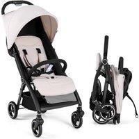 Gymax Baby Stroller Folding Toddler Stroller with Canopy Adjustable Backrest in Beige