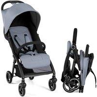 Gymax Baby Stroller Folding Toddler Stroller with Canopy Adjustable Backrest in Light Grey