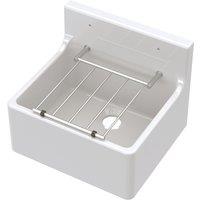 Balterley Single Bowl Cleaner Kitchen Sink with Grill 455mm x 362mm x 396mm in White