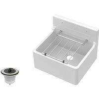 Balterley Traditional Fireclay Cleaner Kitchen Sink with Waste & Legs in White