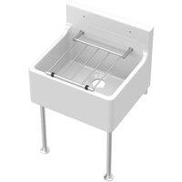 Balterley 1 Bowl Fireclay Cleaner Kitchen Sink with Grill Legs 455 x 362 x 396mm in White