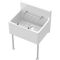Balterley 1 Bowl Fireclay Cleaner Kitchen Sink Grill Legs 515 x 382 x 393mm in White