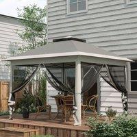 OUTSUNNY Pop Up Gazebo Height Adjustable Canopy Tent w/ Carrying Bag in Dark Grey