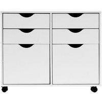 Moderna Mobile Filing Cabinet, Under Desk, Wardrobe or Makeup Storage Unit in White