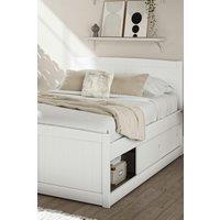 Time4sleep Maxistore 6 Door White Wooden Storage - Bed Frame | Size: Double