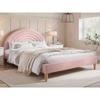 Flair Ava Boucle Double Bed in Pink