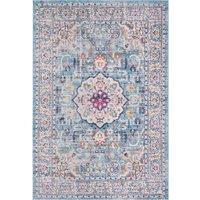 THE RUGS Marrakech Blue Medallion Large Area Rug & Runner Living Room 410 | Size: 160 cm x 230 cm