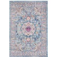 THE RUGS Marrakech Blue Medallion Large Area Rug & Runner Living Room 410 | Size: 200 cm x 290 cm
