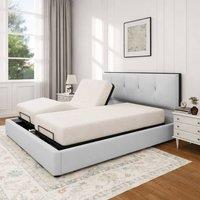 PARADISE BEDS LTD Heavy Duty Adjustable Mobility Bed with mattress & 24 inch Headboard in Silver | Size: Super King