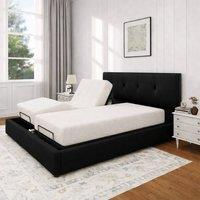PARADISE BEDS LTD Heavy Duty Adjustable Mobility Bed with mattress & 24 inch Headboard in Black | Size: Single