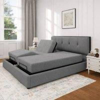PARADISE BEDS LTD Heavy Duty Adjustable Mobility Bed with mattress & 24 inch Headboard in Dark Grey | Size: Super King