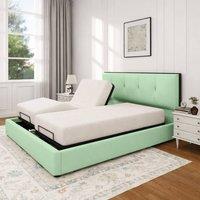 PARADISE BEDS LTD Heavy Duty Adjustable Mobility Bed with mattress & 24 inch Headboard in Light Green | Size: Small Double