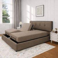 PARADISE BEDS LTD Heavy Duty Adjustable Mobility Bed with mattress & 24 inch Headboard in Chocolate | Size: Double