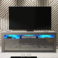 Creative Furniture Shine TV Unit 160cm - Dark Grey with Gloss Doors & LED Lights