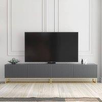 Creative Furniture Ripple Duo TV Unit 200cm - Dark Grey with Fluted Doors