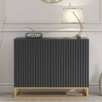 Creative Furniture Ripple Sideboard 100cm - Dark Grey with Fluted Doors