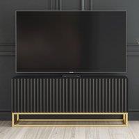 Mex Furniture LTD TV Unit Ripple 100cm - Black with Fluted Doors