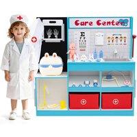 Gymax Pretend Doctor's Office Toy Medical Center With X-Ray Film Faucet Sink in Blue