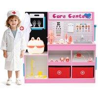 Gymax Pretend Doctor's Office Toy Medical Center With X-Ray Film Faucet Sink in Pink
