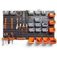Havendro 44pc Pegboard Hook Set with Wall Panels Storage Bin