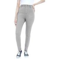 Smart Living Women's Stylish Skinny Fit High Waisted Denim Jeans in Mid Grey | Size: 16