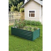 Living and Home Metal Rectangular Raised Garden Bed in Dark Green