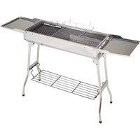 Living and Home Outdoor Portable Charcoal Barbecue Grill in Silver