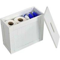 VOGREX Wooden Bathroom Storage Toilet Paper Cabinet in White