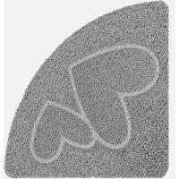 VOGREX 53x53cm Double Heart Non Slip Corner Shower Mat Anti Mould in Grey | Size: 53x53 cm