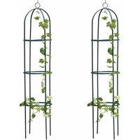 Havendro 1.9m Garden Metal Obelisk Climbing Plant Support Frame in Green