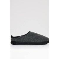 Threadbare Men's Faux Fur Lined Mule Slippers in Dark Grey | Size: 7-8