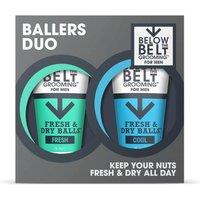 Below The Belt Men's Mens Groin Deodorant, Anti-Chafing Cream for Men Ballers Duo Gift Set in Clear