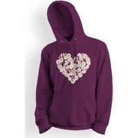 Bad Zebedee Women's Daisy Heart Hoodie in Plum | Size: Small