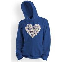 Bad Zebedee Women's Daisy Heart Hoodie in Royal | Size: Large