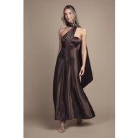 Coast Women's Satin Scarf Detail Maxi Bridesmaid Dress in Chocolate | Size: 18