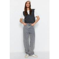 WOVCOR Women's Textured Button-Up Knit Sweater Vest in Dark Grey | Size: Medium