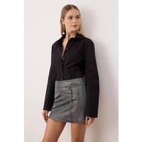 WOVCOR Women's Metallic Glitter Mini Skirt with Belt Detail | Size: 12