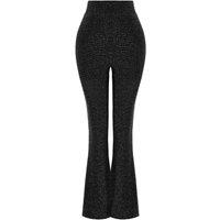 WOVCOR Women's High Waist Glitter Flared Knit Trousers | Size: Medium