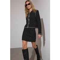 WOVCOR Women's Glitter Trim Button-Up Knit Jacket Cardigan | Size: Small