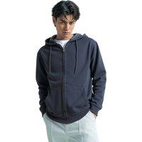 SweetLook Men's Plain Full Zip Up Polyester Hoodies for Men Uk in Dark Grey | Size: Small
