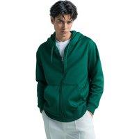 SweetLook Men's Plain Full Zip Up Polyester Hoodies for Men Uk in Bottle Green | Size: Medium