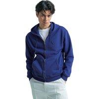 SweetLook Men's Plain Full Zip Up Polyester Hoodies for Men Uk in Navy | Size: Small