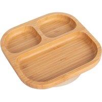 Tiny Dining Bamboo Suction Plate - Segmented - Divided Non-Slip Baby Weaning Plate in Beige