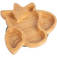Tiny Dining Bamboo Suction Plate - Unicorn - Divided Non-Slip Baby Weaning Plate in Light Green