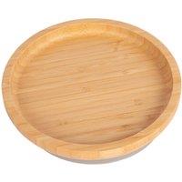 Tiny Dining Round Bamboo Baby Suction Plate in Grey