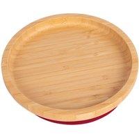 Tiny Dining Round Bamboo Baby Suction Plate in Red